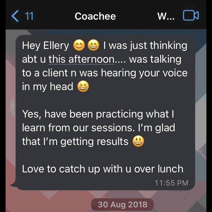Client practices what he learnt from our coaching sessions and gets results