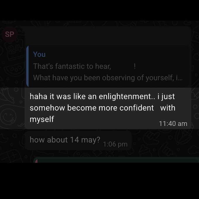 It took longer than expected, but this client of Ellery's suddenly unlocked the confidence she was trying to build for her workplace communications.